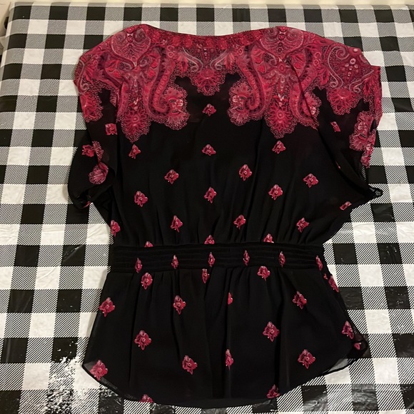 Pink and Black Top with Black Tank. - Picture 8 of 11